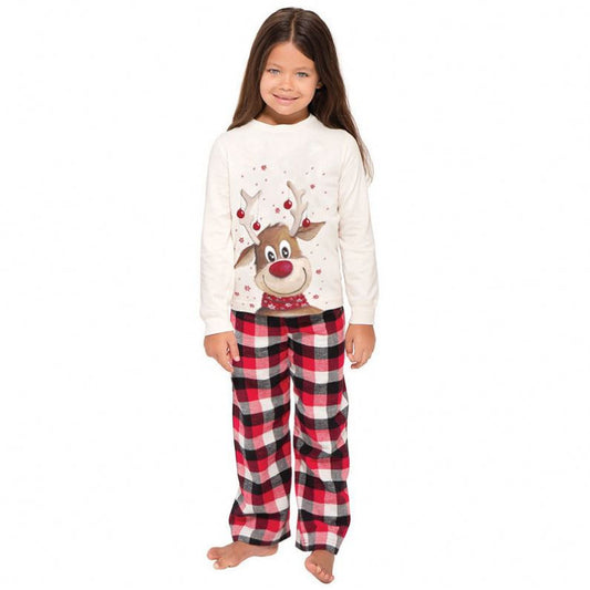 Cozy Family Christmas Pajamas Set - 4-Piece Soft Spandex Cotton Matching PJs for Women, Men, Kids, and Baby