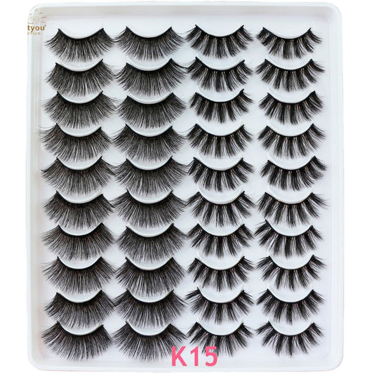 Abestyou High Quality 3D False Eyelashes Full Strip Natural Style Faux Mink Eye Lashes Fluffy and Fake Fluff