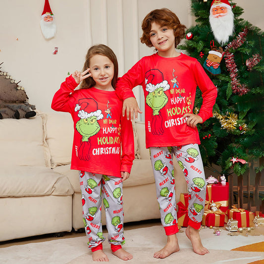 Christmas Party Set Adults Kids Custom 2 Piece Sleepwear Pajamas Print Christmas Pyjamas Set Family Matching Christmas Pajamas