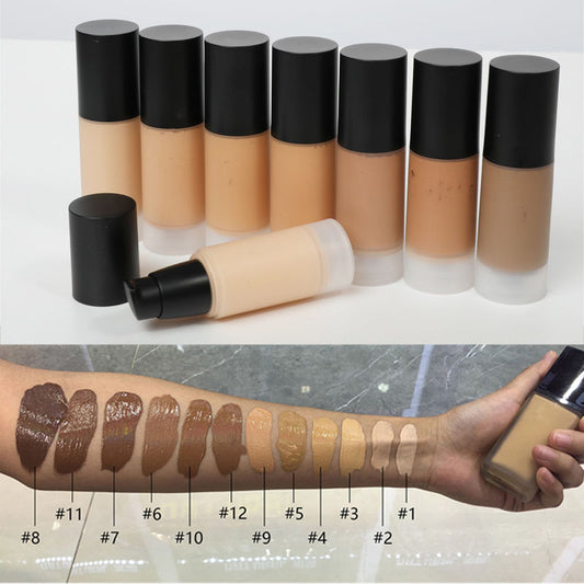 Face Makeup Cosmetic Wholesale 12 Color Waterproof Long Lasting Concealer Face Makeup Foundation Liquid Private Label Foundation
