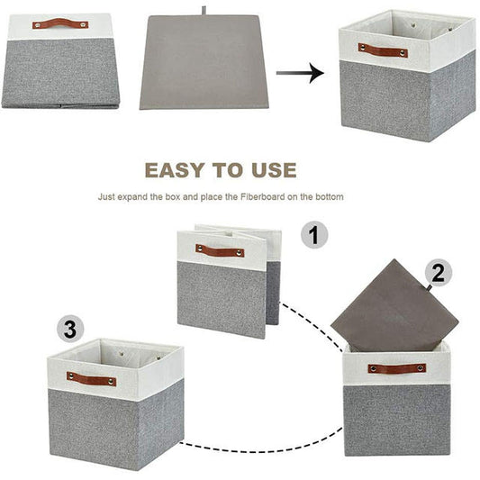 Foldable Storage Cubes Collapsible Sturdy Fabric Storage Box Basket With Strong Handles for Organizing