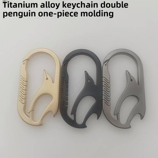Multifunctional Titanium Metal Key Chains Alloy Keychain Portable Outdoor EDC Bottle Opener & Car Key Ring Key with Laser Logo