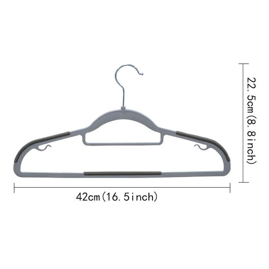 Space-Saving Non-Slip Magic Plastic Hanger with Groove Design Flexible Installation for Wardrobe for Shirts and Coats/Trousers