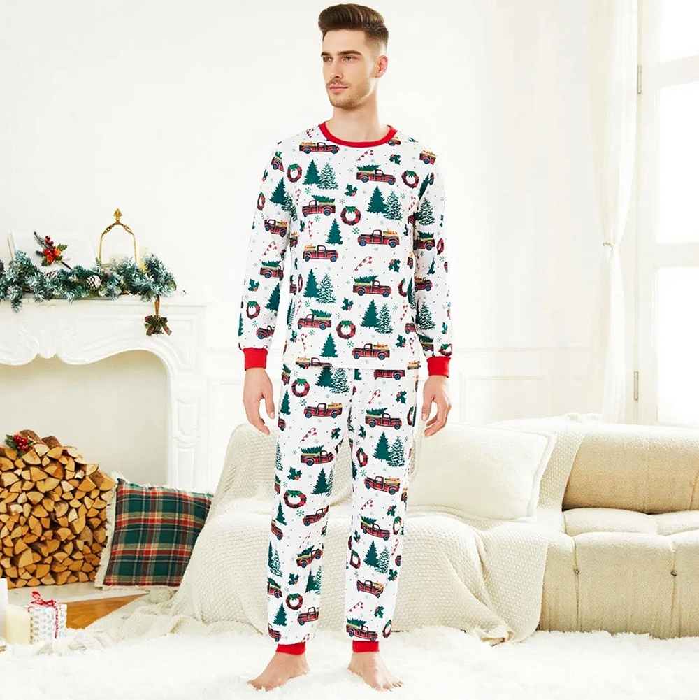 Custom Christmas Family Matching Outfit Pajamas Set Wholesale Casual Long Sleeves Bamboo Pajamas for Baby Girls and Boys
