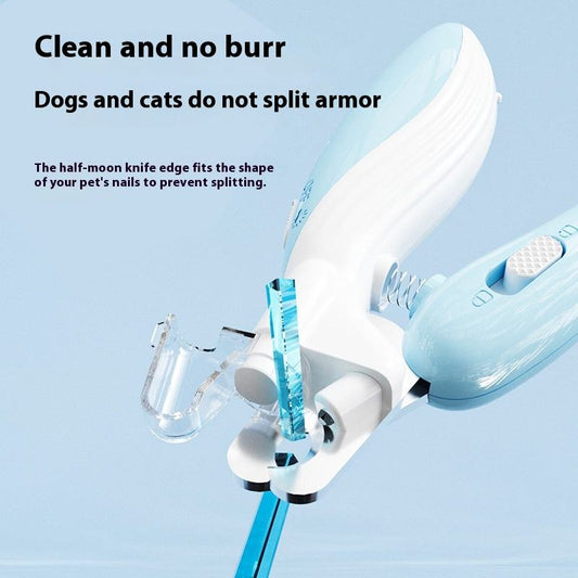 LED Anti-Blood Cat Dog Nail Clippers Easy Cleaning Pet Nail Grinder Kitten Scissors Plastic Trimmer Grooming Features