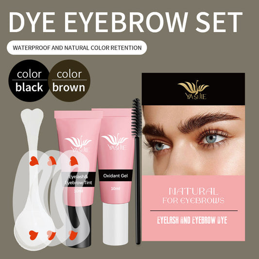 Private Label Long Lasting Eyelash Eyebrow Tinted Cream Semi-permanent Eyebrow Dyeing Tint Set