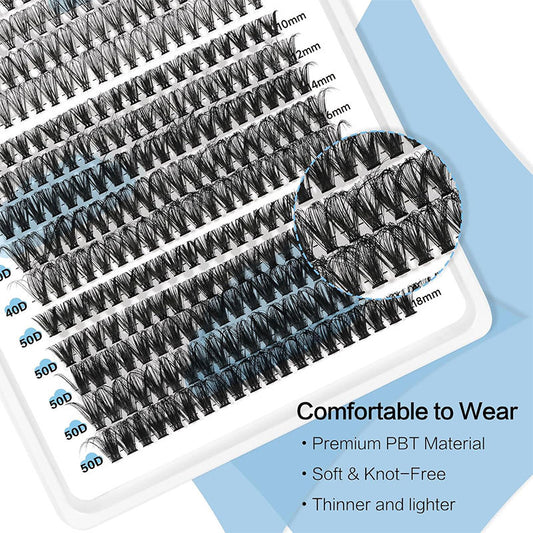 8-16mm Individual Diy Cluster Lash Custom Logo Pre Cut Segmented Eyelash Extension Faux Mink Lash Cluster Kit