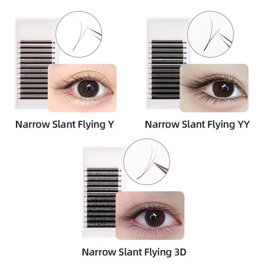Wholesale Narrow 0.07 Left and Right Eyes Fox Y YY 3D Eyelash Extension fox Lash Tray Eyelash Extension Supplies