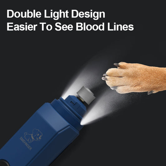 9500 RPM Quiet Professional Rechargeable Portable Electric Cat Trending Pets Dog Nail Trimmer Nail Grinder With Led Light