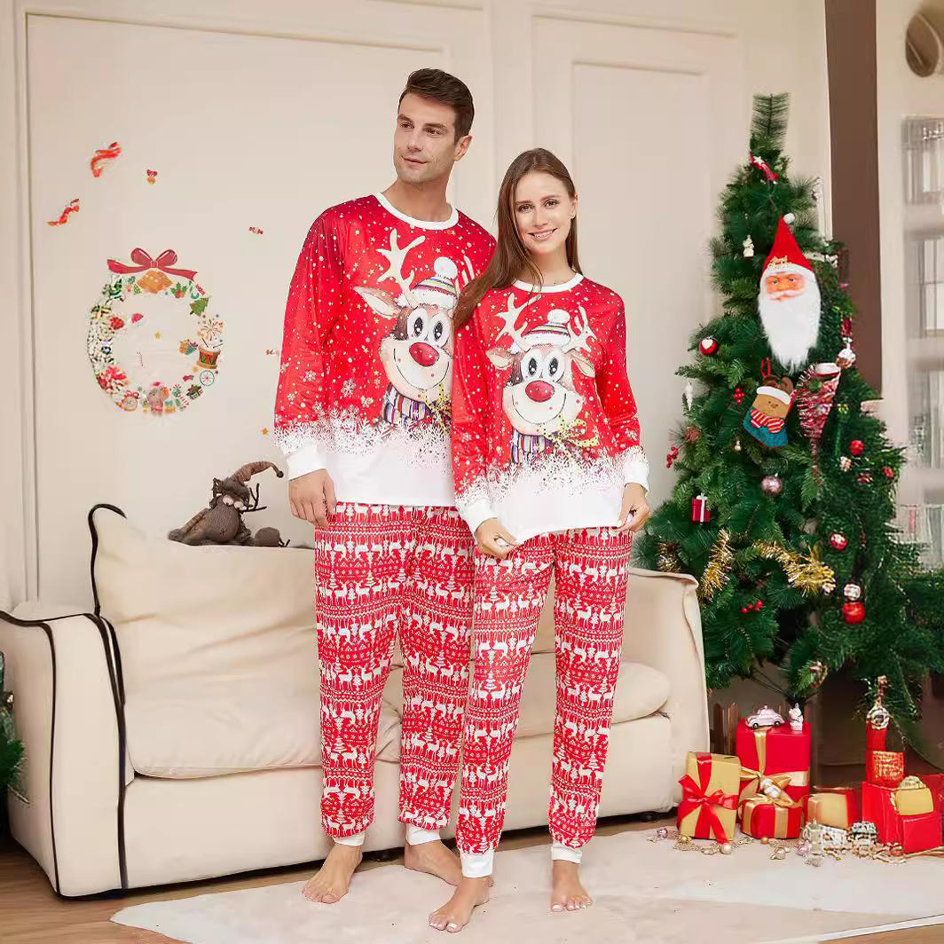 Family Christmas Pajamas Set Fashion Print Father Mother Kids Family Matching Clothes Outfits Family Sleepwear
