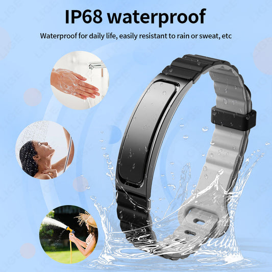 LIGE BWS3 Insect Repellent Smart Wristband Non-Screen Silicone Smart Bracelet Waterproof Sports Women Men Anti Mosquito