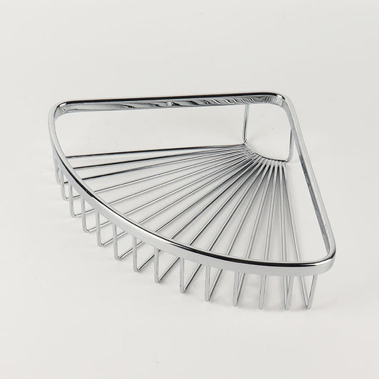 Hot Sale Single Layer Stainless Steel Wall-mounted Bathroom Storage Rack Modern Triangle Basket Corner Mounted for Hotel Use