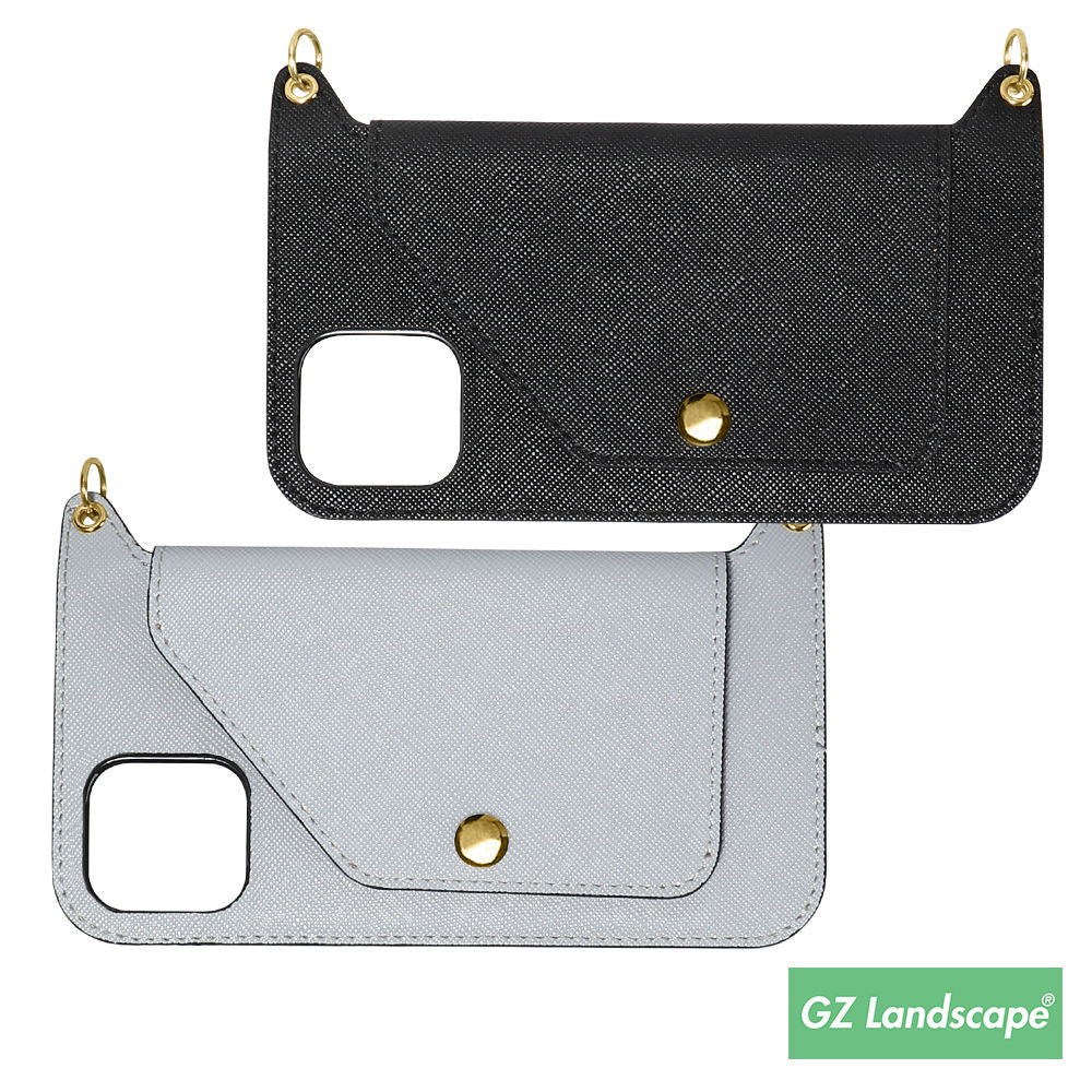 Flip Card Holder Wallet Mobile Phone Cover Vegan Leather Strap Lanyard Detachable Crossbody Phone case for iphone Samsung