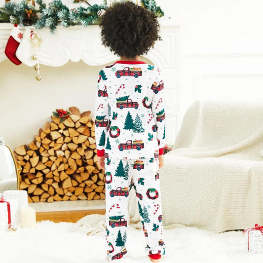 Custom Christmas Family Matching Outfit Pajamas Set Wholesale Casual Long Sleeves Bamboo Pajamas for Baby Girls and Boys