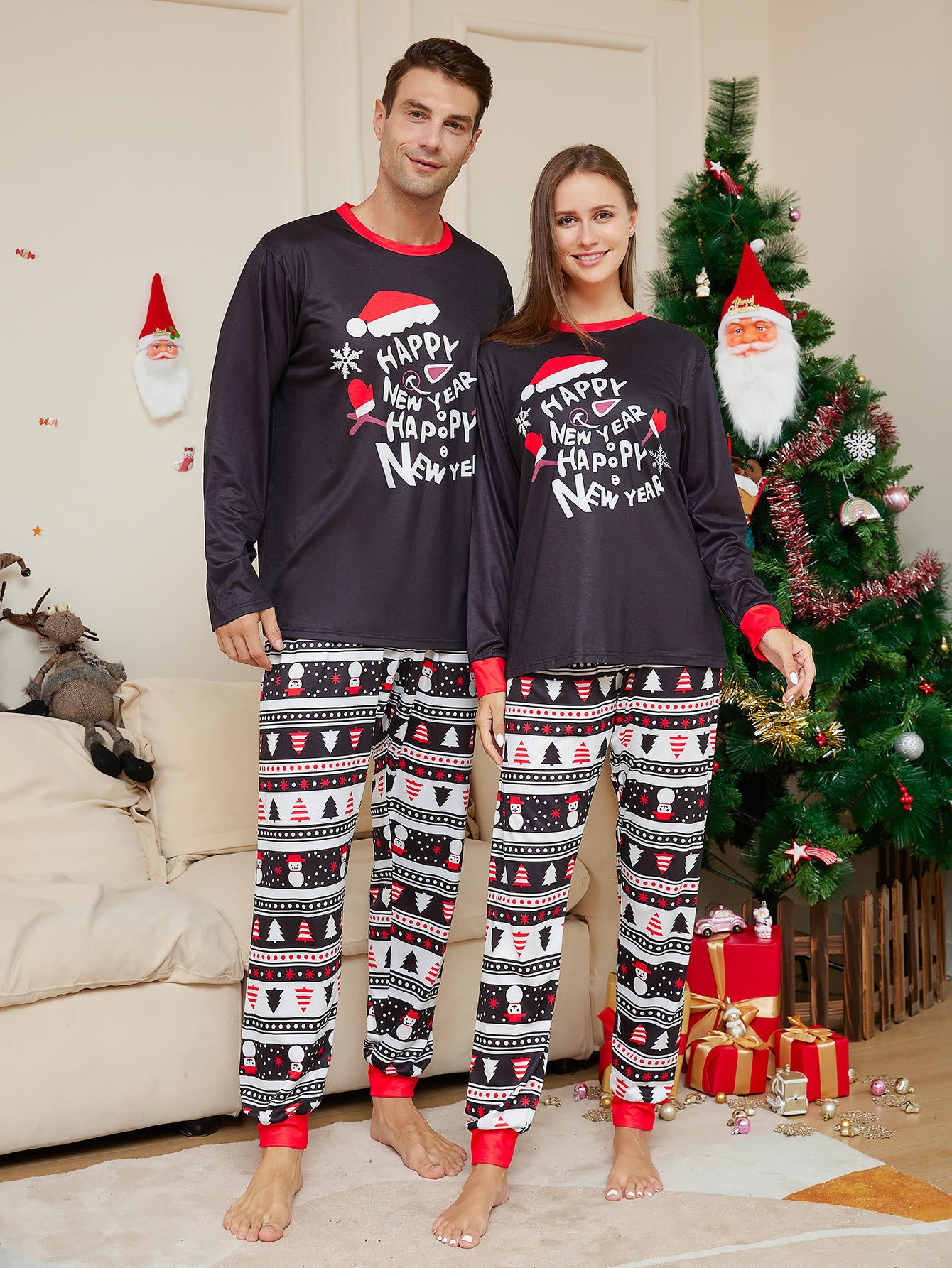 PASUXI 2024 Custom High Quality Christmas Pajamas Long Sleeve Parent-child Clothing Family Pajamas Sets