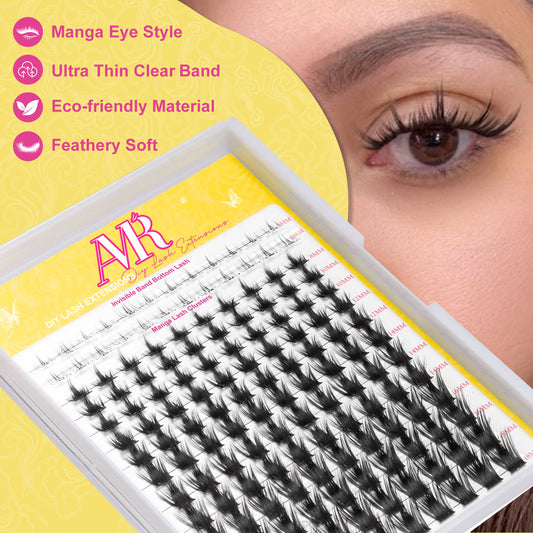 Wholesale DIY Eyelash Extension Kit Fluffy Natural Cluster D Curl Lashes Pre-Cut Waterproof Private Label DIY Lash Clusters