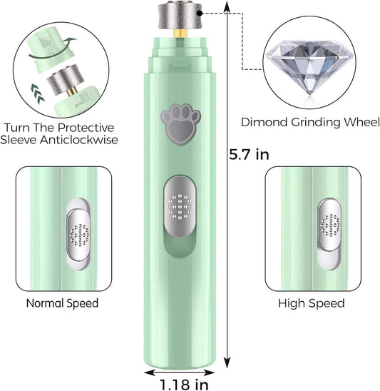 Rechargeable Electric Pet Paw Trimmer Nail Grinder Dog Nail Trimmers for Large Medium & Small Dogs Made of Durable Plastic