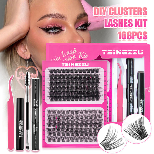 Private Label DIY Lash Cluster Fluffy 5D Design with Segmented DIY Cluster Eyelash Extension Mix Length DIY Eyelash