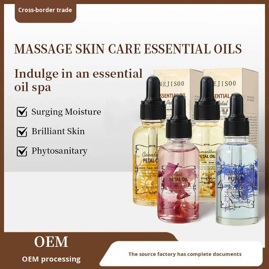 Customized Skin Massage Hair Care Aromatherapy Multifunctional Rose Petal Essential Oil