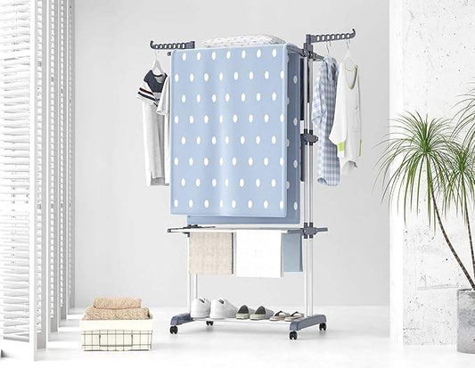 Movable Drying Rack 4-Tier Clothesline Extendable Vertical Clothes Airer Foldable Floor Towel Laundry Rack Wholesale