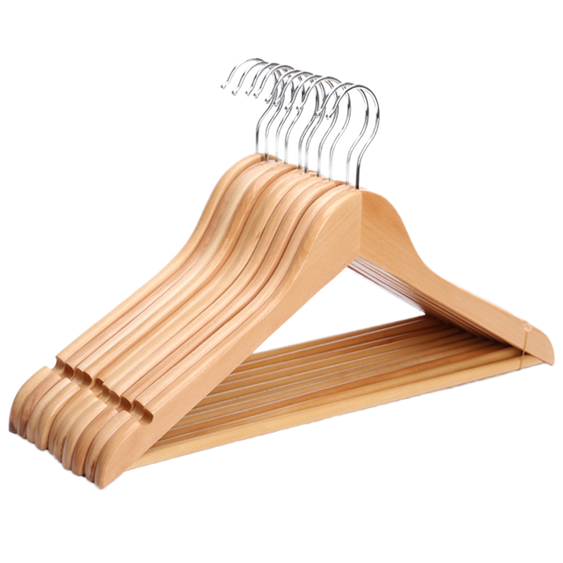 Hot Selling High Quality Wood Coat Hanger Shirt Hanger Custom Anti Slip Hanger for Wardrobe and Store