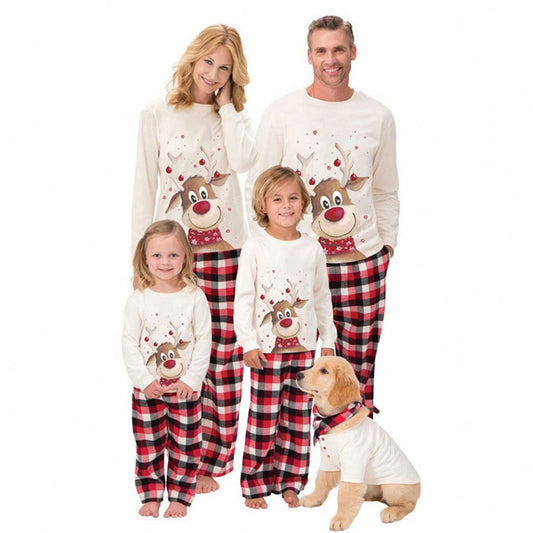 Cozy Family Christmas Pajamas Set - 4-Piece Soft Spandex Cotton Matching PJs for Women, Men, Kids, and Baby