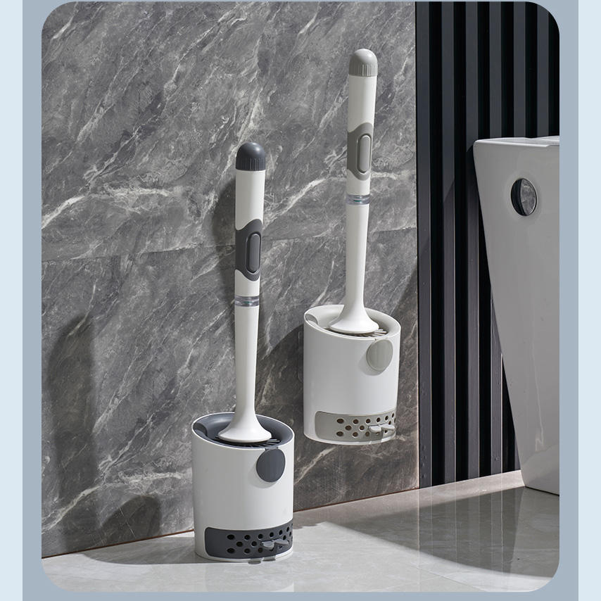 High Quality Multifunctional TPR Toilet Brush Dispenser Scourer Household Bathroom Wall Usage PP Toilet Cleaning Brush