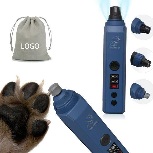 9500 RPM Quiet Professional Rechargeable Portable Electric Cat Trending Pets Dog Nail Trimmer Nail Grinder With Led Light