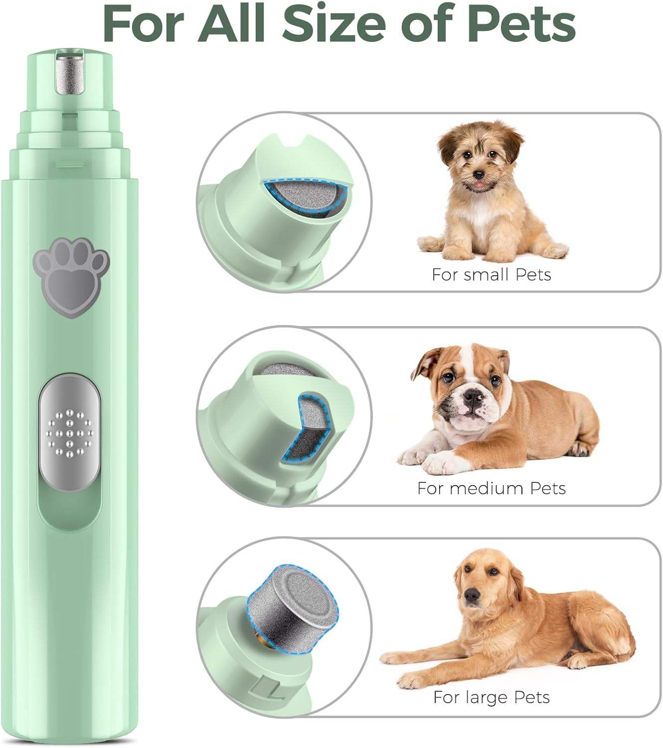 Rechargeable Electric Pet Paw Trimmer Nail Grinder Dog Nail Trimmers for Large Medium & Small Dogs Made of Durable Plastic