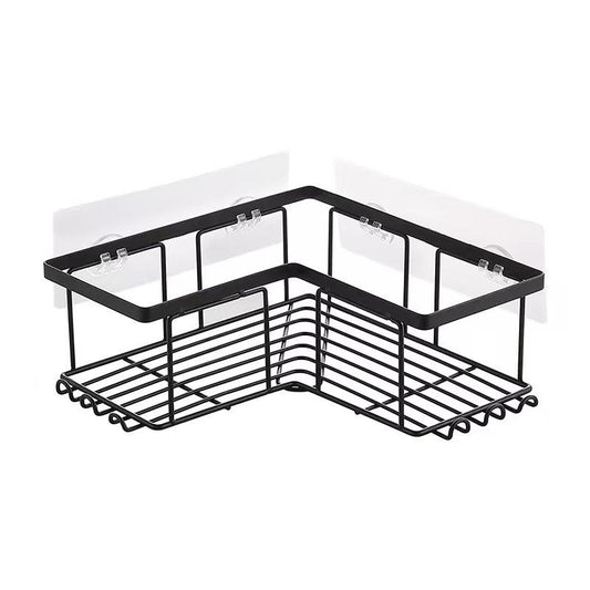 Display Rack Triangular Bathroom Soap Rack Solid Black Iron Basket Rust-proof Stainless Steel Corner Shower Caddie Bathroom Rack
