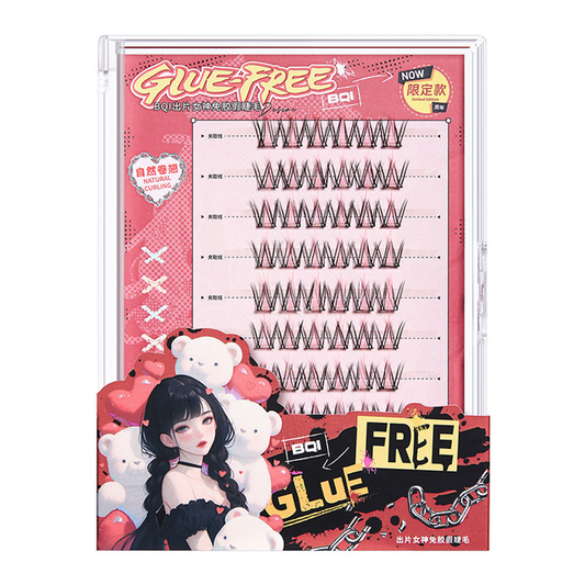 BQI Glue-Free False Eyelashes Music Festival Cosplay Colorful False Eyelashes Playful Makeup Beauty Tools Cross-border Eyelashes