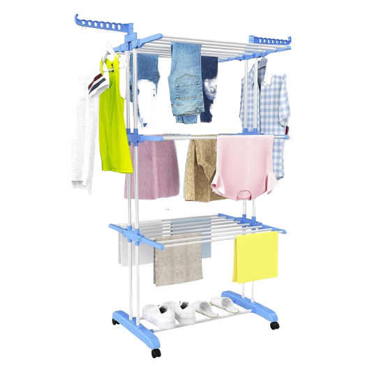 Hot Sale Foldable Family Clothes Drying Rack Ironl Metal Space-Saving Laundry Stand