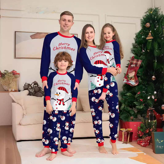 2024 New Christmas Family Pajamas Clothing Sets Fashion Home Wear Pajamas Printed Long Sleeved Family Parent Child Suit