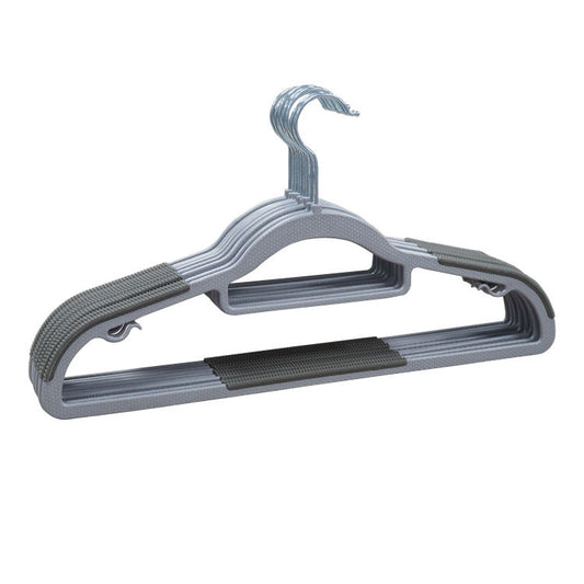 Space-Saving Non-Slip Magic Plastic Hanger with Groove Design Flexible Installation for Wardrobe for Shirts and Coats/Trousers