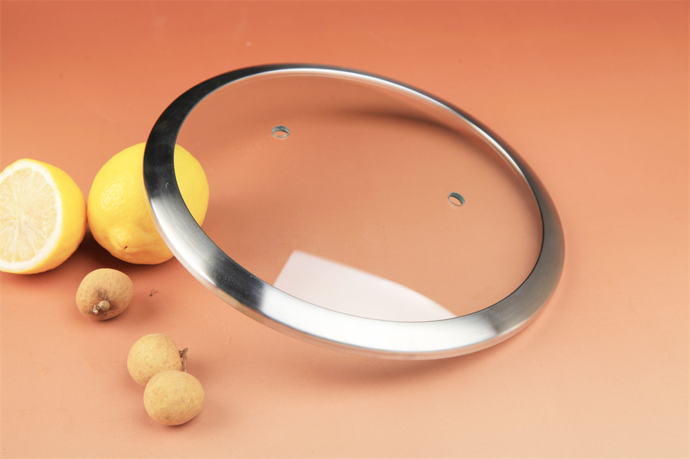 C Type Round Pan Tempered Glass Lid with Handle for Frying Pan Skillet Cookware