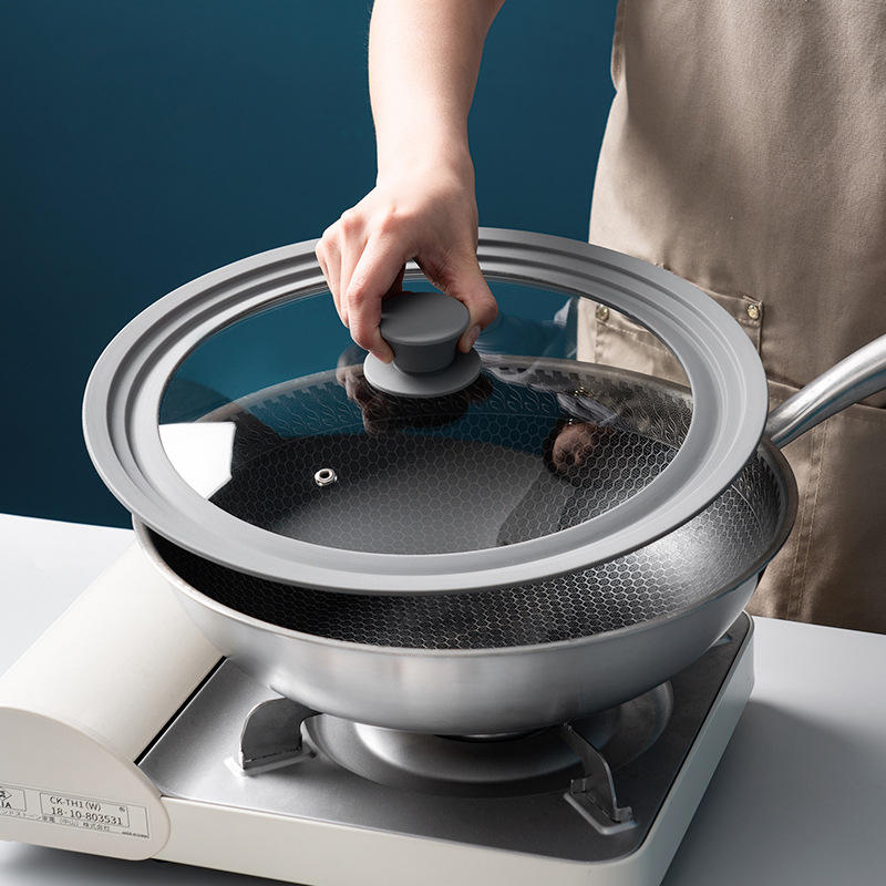 Multi Size Universal Universal Round Pot Cover Cookware Lids Silicone Tempered Glass Pot Lid