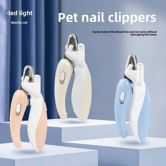 LED Anti-Blood Cat Dog Nail Clippers Easy Cleaning Pet Nail Grinder Kitten Scissors Plastic Trimmer Grooming Features