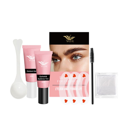 Private Label Long Lasting Eyelash Eyebrow Tinted Cream Semi-permanent Eyebrow Dyeing Tint Set