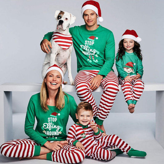 New Arrival Autumn Winter Crew Neck Family Matching Pajamas Christmas Parent-child Wear Long Sleeve Xmas Family PJS