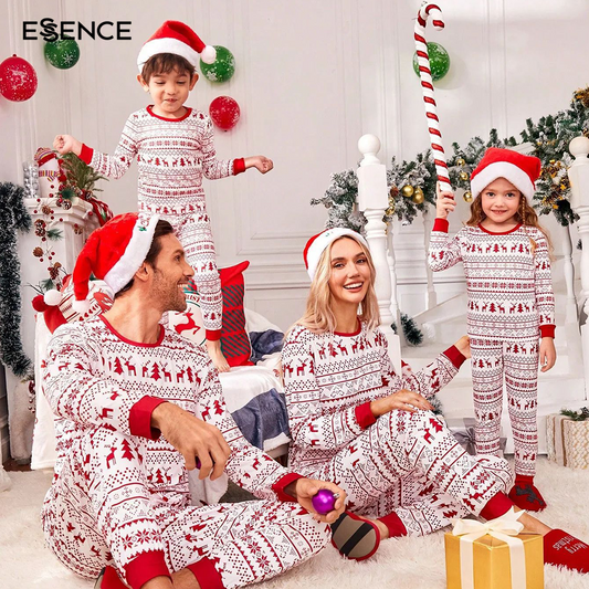 Wholesale Custom Christmas Pajama Sets Couples Kids Women Bamboo Matching Christmas Pajamas Family Sleepwear