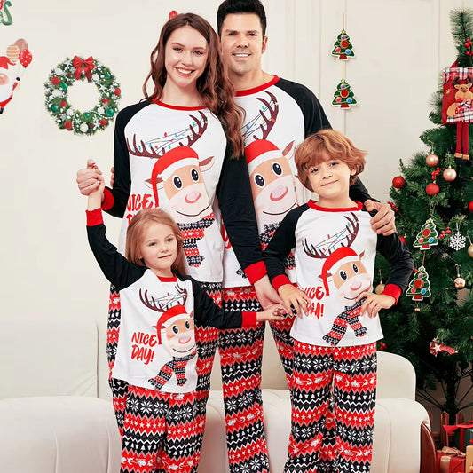 Wholesale Cheap Price Winter New Arrival Parent-child Home Clothes Christmas Printed Women's Pajamas Set Soft Homewear