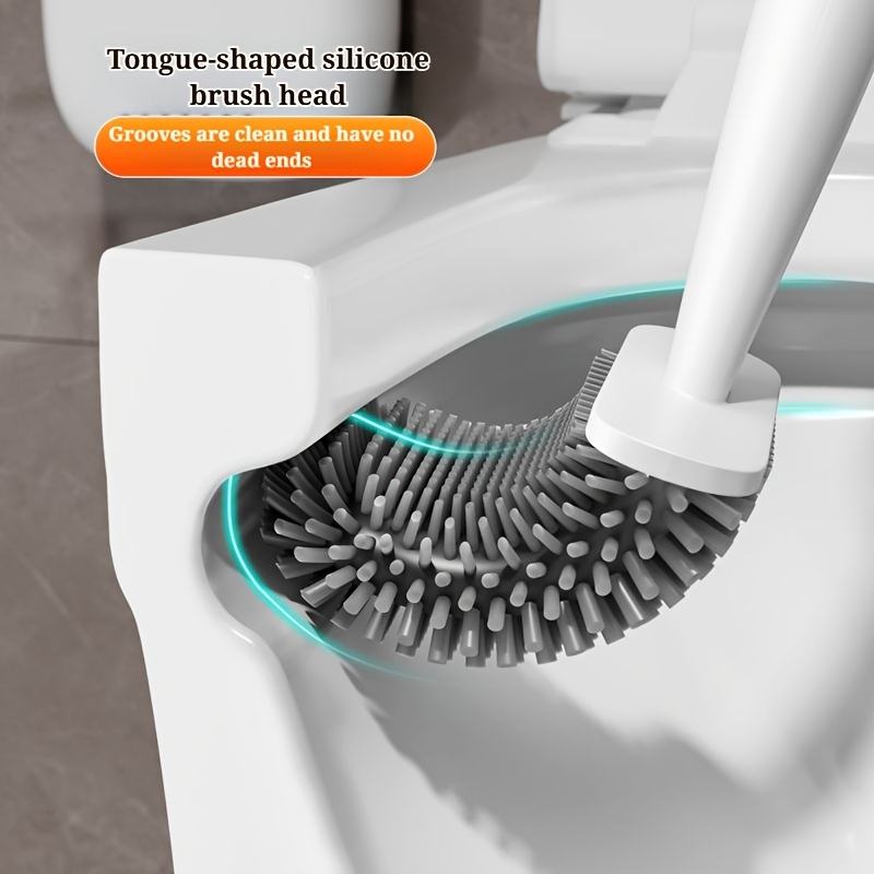 Joybos Bathroom Brush Plastic Toilet Brush Head Toilet Brush Plastic Cleaning Tools Set Ventilated Dry Storage Space-Saving