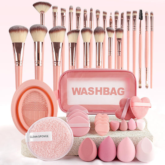 New Woman Makeup Tools Gift Sets Makeup Brush Set 46pcs Bundle Pink Make up Makeup Brushes Kit with Bag Sponge