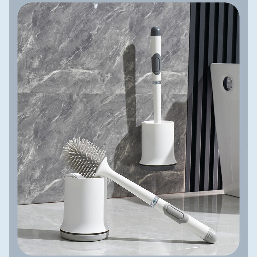 High Quality Multifunctional TPR Toilet Brush Dispenser Scourer Household Bathroom Wall Usage PP Toilet Cleaning Brush