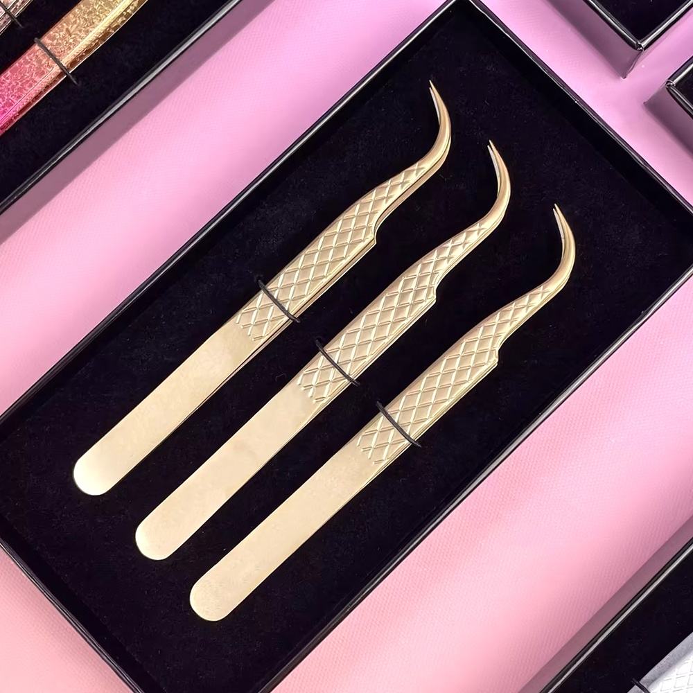 Pointed Eyebrow Tweezers New Product Makeup Tools Straight Volume Lash Tweezers Beauty Tools Curved Tip Eyelash Tweezers