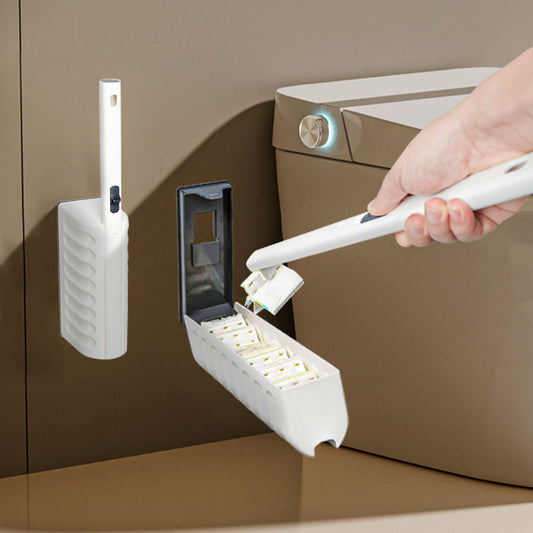 BOOMJOY 2025 Disposable Toilet Brush with 100% Biodegradable Wood Pulp Refill Heads Eco Friendly Toilet Brush Wall Mounted