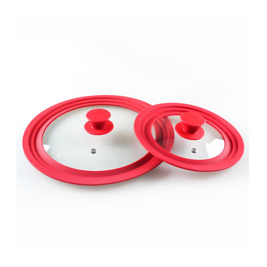 Multi Size Universal Universal Round Pot Cover Cookware Lids Silicone Tempered Glass Pot Lid