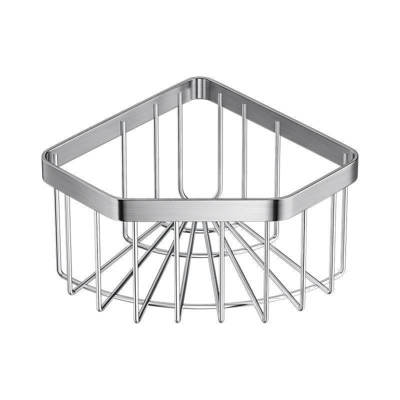 Stainless Steel Corner Sponge Storage Basket Non-Perforated Triangular Drain Rack for Kitchen or Bathroom