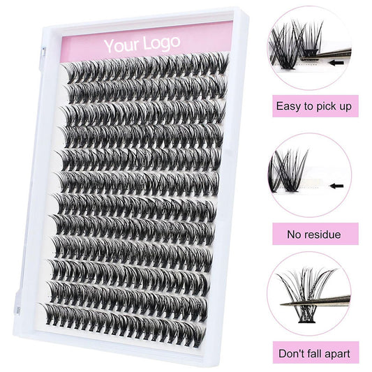 8-16mm Individual Diy Cluster Lash Custom Logo Pre Cut Segmented Eyelash Extension Faux Mink Lash Cluster Kit