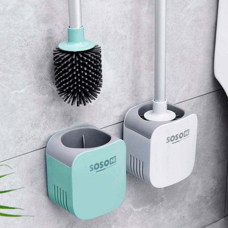 Eco-Friendly Long Handle Plastic Toilet Brush Set Bathroom Cleaning Bowl Brush for Floor and Wall Use